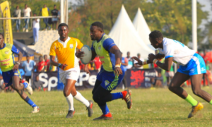 Menengai Oilers Beldad Ogeta in action against Kabras RFC. PHOTO/Brian Mwenje