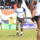 MMUST Rugby player Cyprian Ombaso taps the ball during a penalty. PHOTO/Brian Mwenje