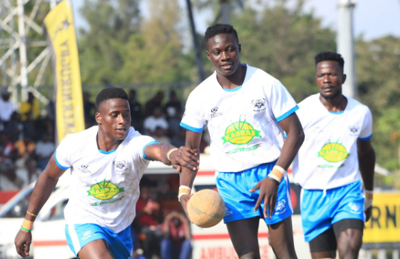 Kabras RFC players James Olela, Brian Mutua and William Mwanji. PHOTO/Brian Mwenje