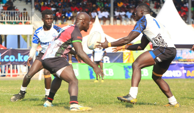 MMUST Rugby attack against Kabras RFC. PHOTO/Brian Mwenje