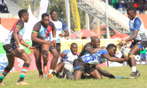 MMUST Rugby club in action against Kenya Harlequin. PHOTO/ Brian Mwenje