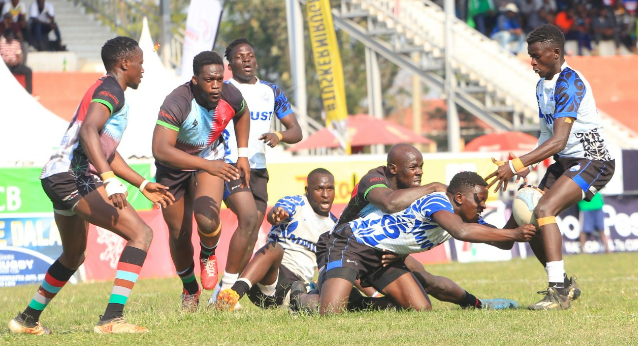 MMUST Rugby club in action against Kenya Harlequin. PHOTO/ Brian Mwenje