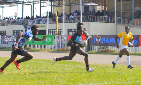 Kenya Harlequin in action against MMUST. PHOTO/Brian Mwenje