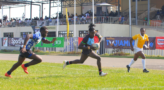 Kenya Harlequin in action against MMUST. PHOTO/Brian Mwenje