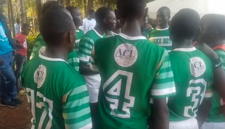 Bwake Boys huddle after winning KSSSA National 7s title. PHOTO/Screengrab