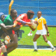 Andrew Odhiambo in action against Shujaa. PHOTO/Mahlon Lichuma