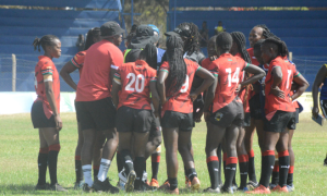 Kenya Lionesses at Safari 7s tournament. PHOTO/Mahlon Lichuma.