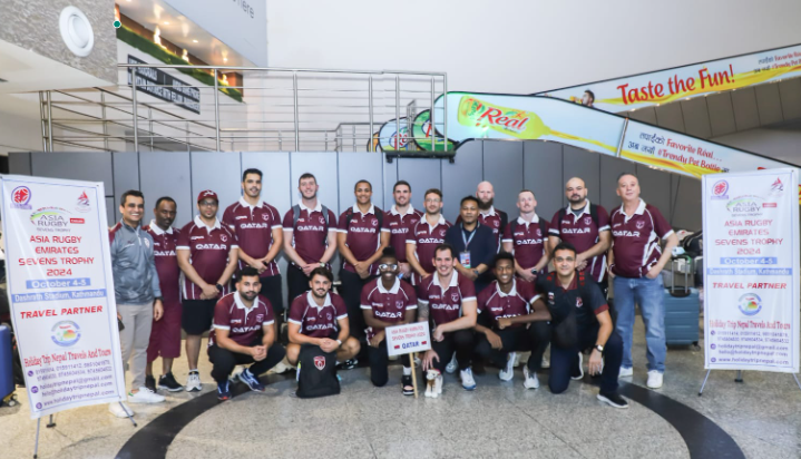 Qatar squad in Nepal for Asian seven. PHOTO/Qatar 7s