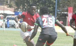 Amon Wamalwa in action for Kenya Morans in the 2024 Safari 7s. PHOTO/Mahlon Lichuma