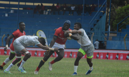 Denis Abukuse in action for kenya 7s (Shujaa) in Safari 7s. PHOTO/Mahlon Lichuma