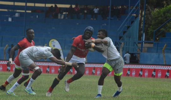 Denis Abukuse in action for kenya 7s (Shujaa) in Safari 7s. PHOTO/Mahlon Lichuma