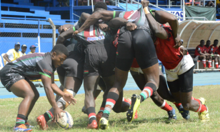 Kenya Harlequin Lucky Dewald with a scrum pick at the Safari 7s. PHOTO/Mahlon Lichuma