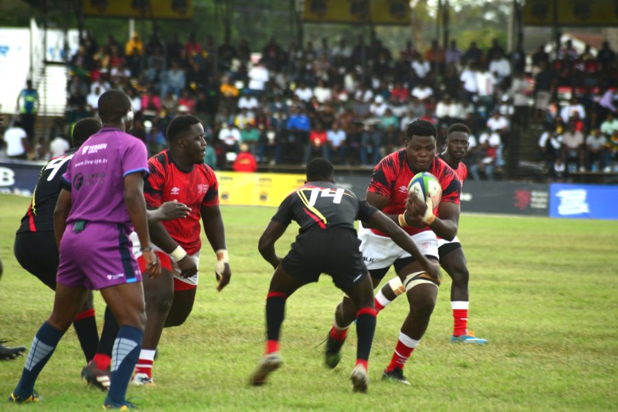 Andy Cole Omollo in action for Kenya Simbas against Uganda in Elgon. PHOTO/Malhon Lichuma