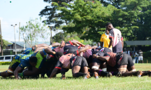 Kenya Cup contest between South Coast Pirates and KCB Rugby. PHOTO/ Tabby Nashipae