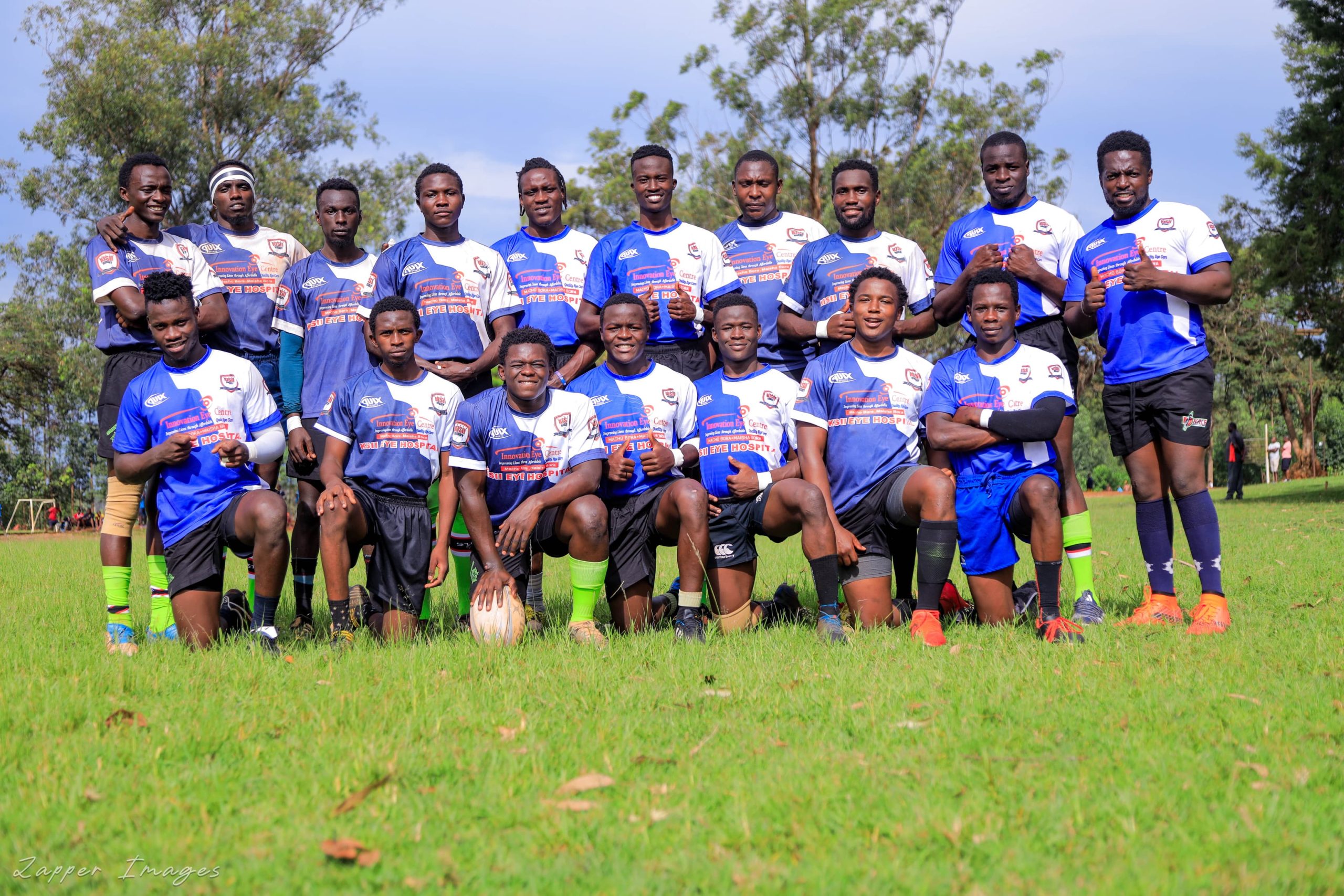 Kisii RFC pose for a photo in their new Jersey: Photo by Zapper Images