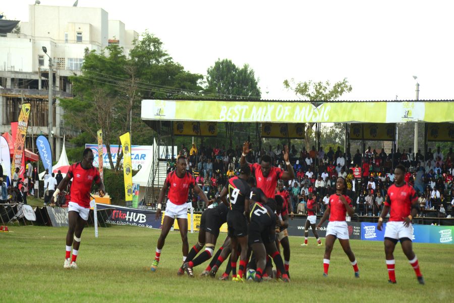 Kenya Simbas in action against Uganda in Elgon Cup. PHOTO/Mahlon Lichuma