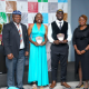 Kenya Harlequins FC Queens captain Sandra Oduor (2nd left) and Kenya Harlequins FC club captain Herman Humwa (3rd left) receive their Captain’s Shields from Chairman Victor Sudi (far left) and Hon Treasurer Peris Mukoko-Wanyaga (far right) at the Kenya Harlequin FC 2024 Annual Dinner and Awards Night held on December 7, 2024 at the Novotel Nairobi. PHOTO: Kenya Harlequin/ Tony Munge