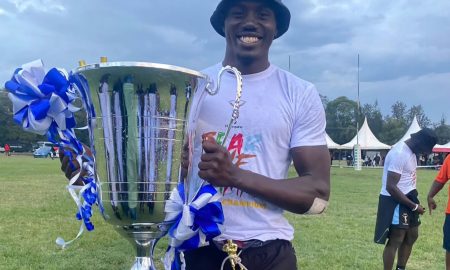 David Williams holding the National 7s Circuit trophy. PHOTO/David Williams/Instagram