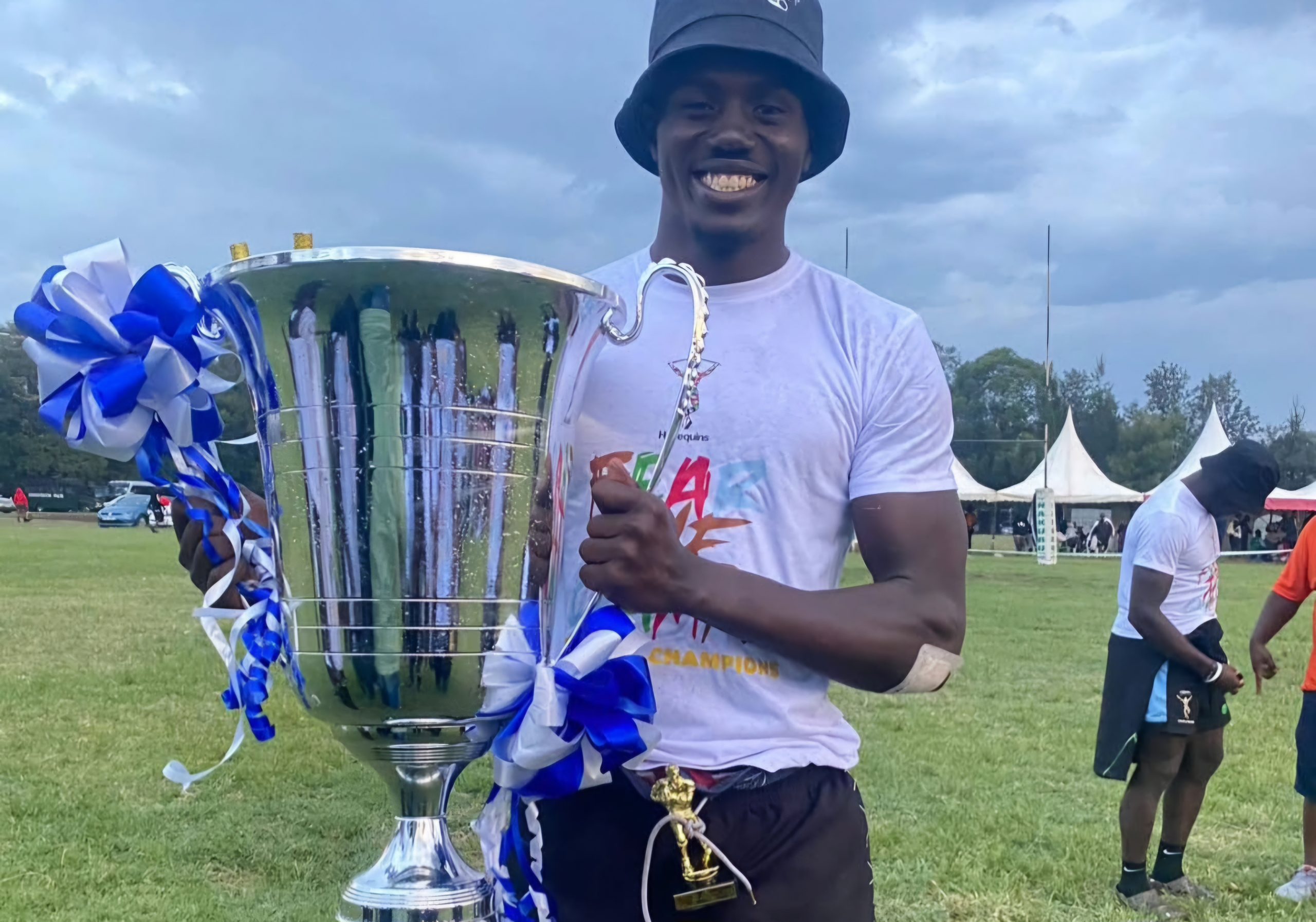 David Williams holding the National 7s Circuit trophy. PHOTO/David Williams/Instagram