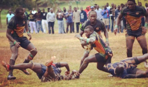 Colman Were in action for Nakuru RFC. PHOTO Colman Were