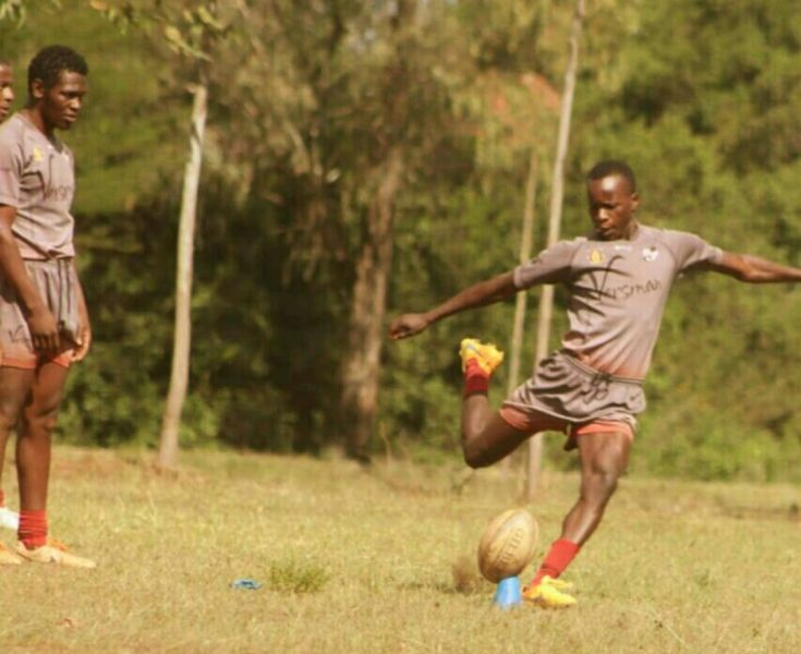 Samuel Omollo takes a kick. PHOTO/Samuel Omollo/ Instagram