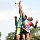 Line out contest between KCB Rugby and Kenya Harlequin. PHOTO/Tabby Nashipae