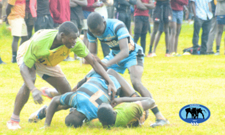 Koyonzo High School in action against Kabras U19 in Scrummage Katch 7s. PHOTO/Dave Mwaura