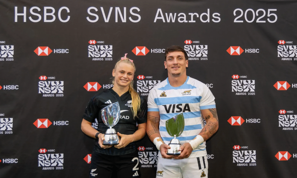 Argentina’s Luciano González and New Zealand’s Jorja Miller were crowned men’s and women’s HSBC SVNS Player of the Year 2025 respectively. PHOTO/World Rugby