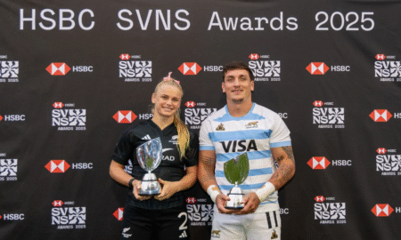 Argentina’s Luciano González and New Zealand’s Jorja Miller were crowned men’s and women’s HSBC SVNS Player of the Year 2025 respectively. PHOTO/World Rugby