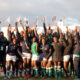 Kenya Lionesses hoist Rugby Africa Women's Cup. PHOTO/Rugby AfriQue