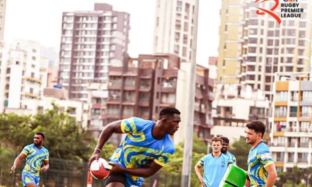 Kenya 7s star Kevin Wekesa playing for Hyderabad Heroes in the Rugby Premier League. PHOTO/Rugby Premier League