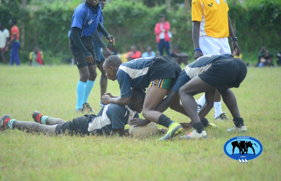 Nyangori in a ruck contest during Vihiga County 7s. PHOTO/Scrummage Africa