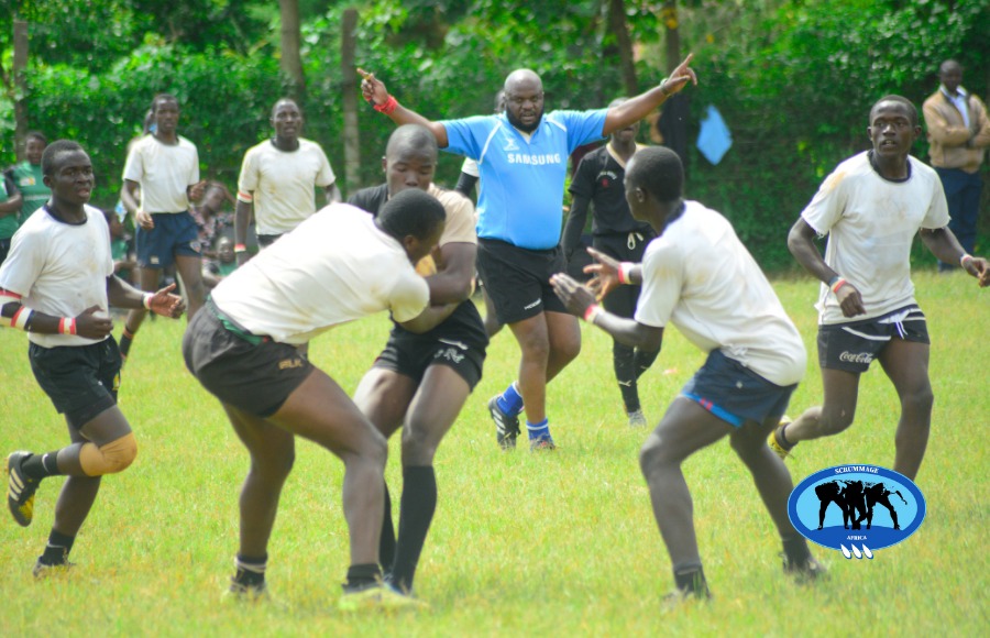 Nyangori in a ruck contest during Vihiga County 7s. PHOTO/Scrummage Africa