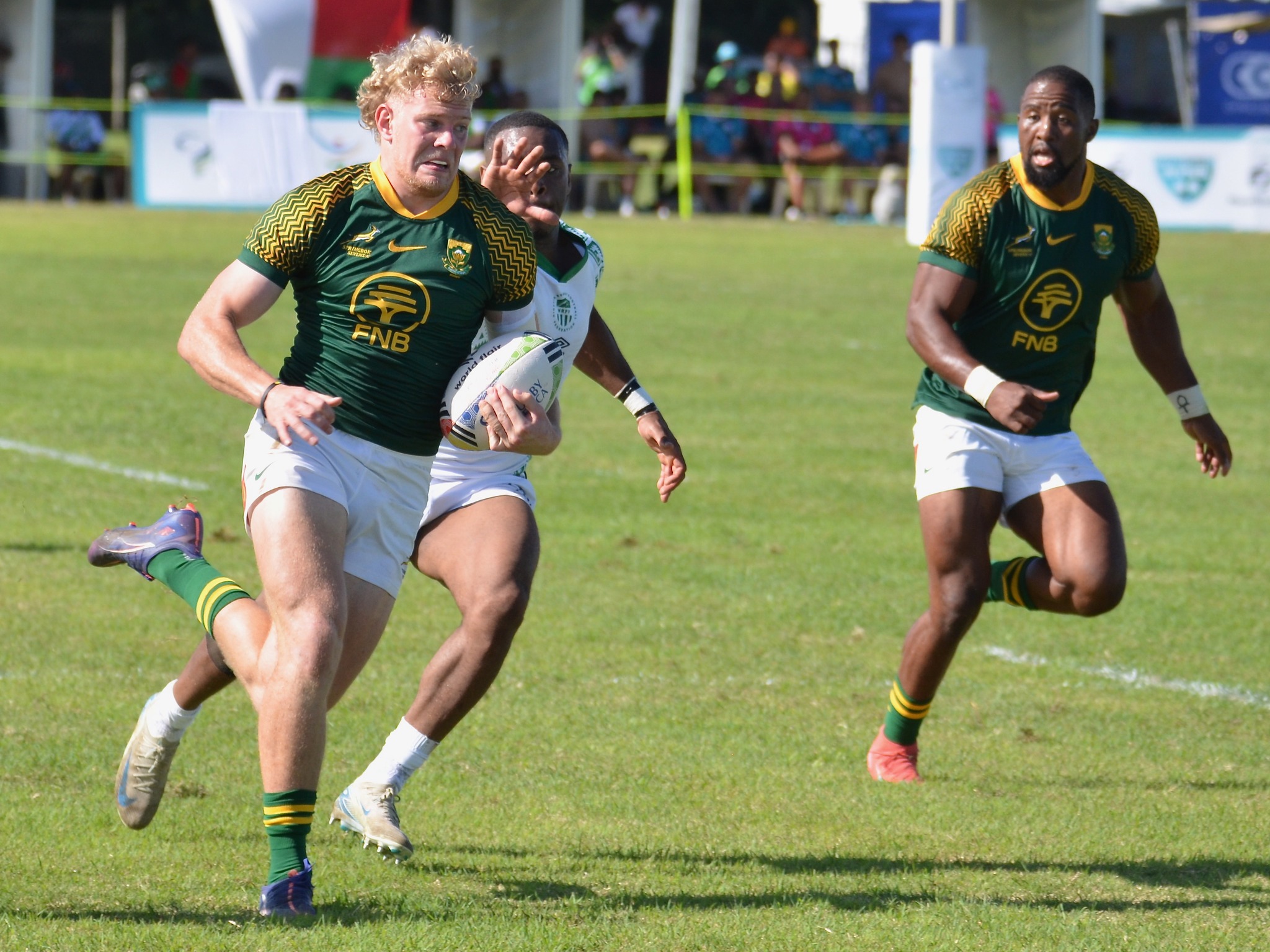 South Africa's A Grant de Jager races for a try. PHOTO/Rugby Afrique/FB