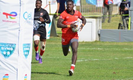 Floyd Wabwire in action for Kenya Morans at the Rugby Africa Men's 7s. PHOTO/Rugby Afrique/FB