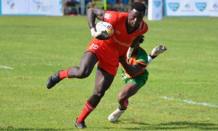 William Mwanji in action for Kenya Morans at the Rugby Africa Men's 7s. PHOTO/Rugby Afrique/FB