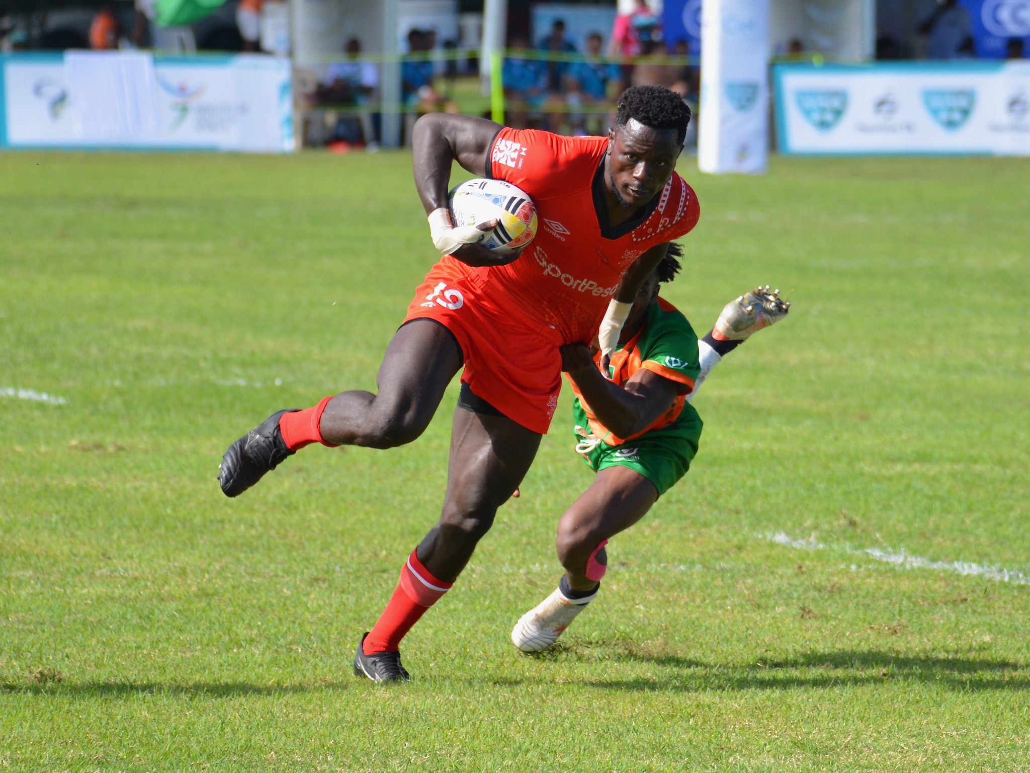 William Mwanji in action for Kenya Morans at the Rugby Africa Men's 7s. PHOTO/Rugby Afrique/FB