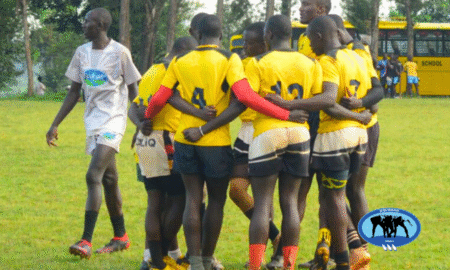 Chavakali High School huddle during Scrummage Katch 7s. PHOTO/Scrummage Africa