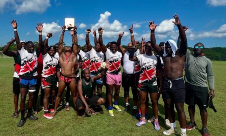Kenya Exiles celebrate winning Cape Fear 7s. PHOTO/Kenya Exiles