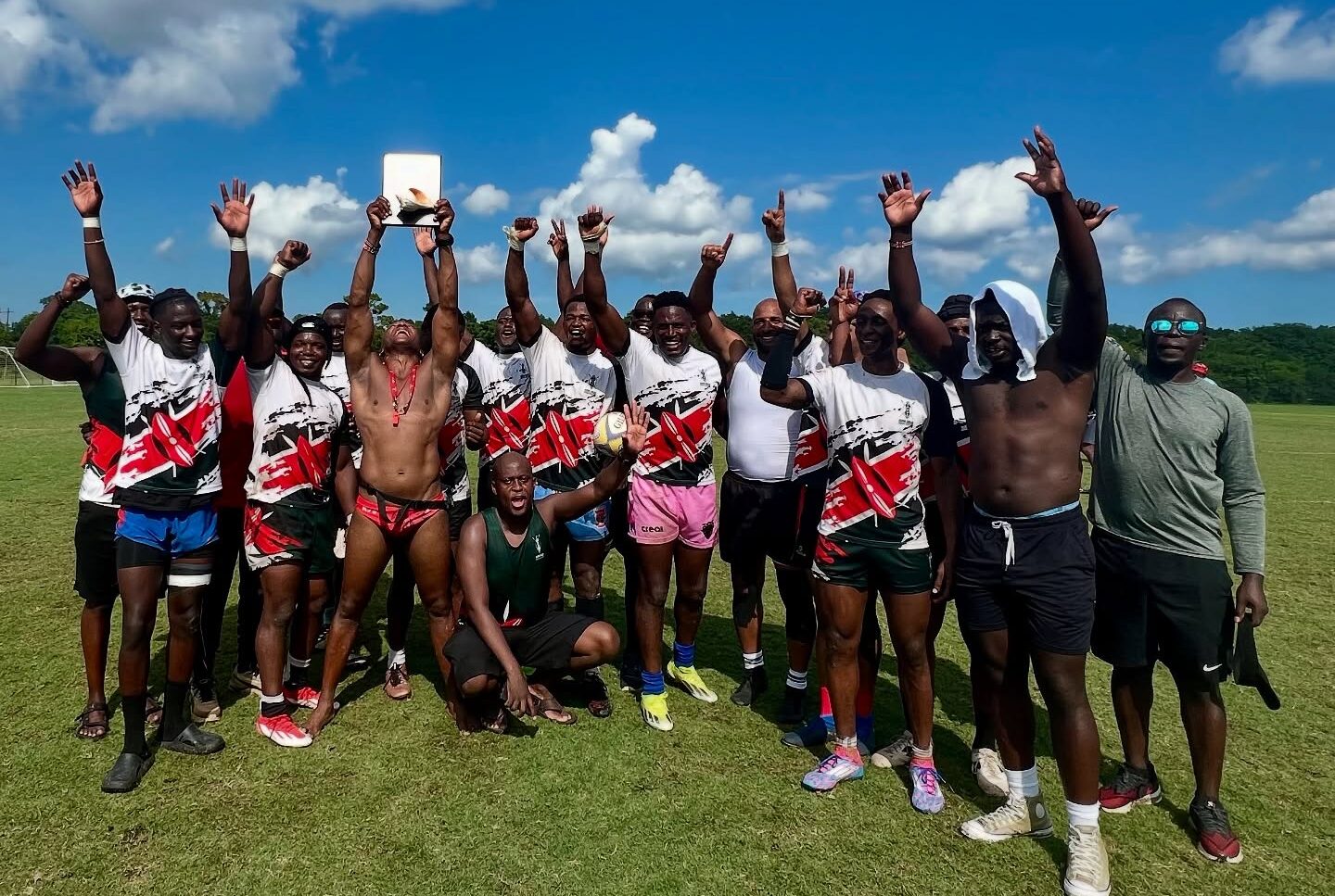 Kenya Exiles celebrate winning Cape Fear 7s. PHOTO/Kenya Exiles