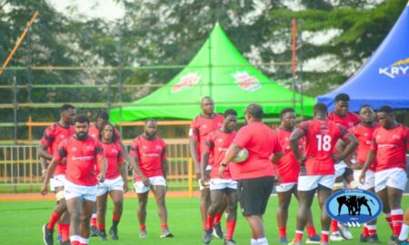 Kenya Simbas players in a past captain run at Rugby Africa Cup. PHOTO/Scrummage Africa