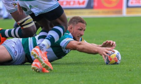 Zimbabwe Sables Fly-half Ian Prior recollects the ball against Morocco. PHOTO/Rugby Afrique