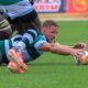 Zimbabwe Sables Fly-half Ian Prior recollects the ball against Morocco. PHOTO/Rugby Afrique