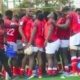Kenya Simbas huddle in a captains run session ahead of Rugby Africa Cup. PHOTO/Scrummage Africa