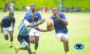 Action between Nairobi School and Bishop at KSSSA National 7s. PHOTO/Purity Kemunto