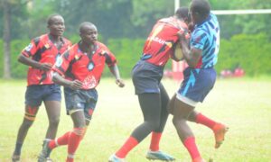 Bungoma High School in action against Musingu at the KSSSA National 7s. PHOTO/Purity Kemunto