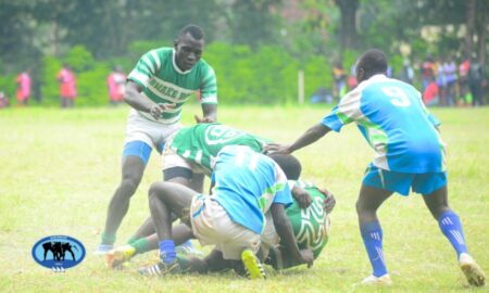 Bwake boys in action against Laiser Hill School. PHOTO/Purity Kemunto