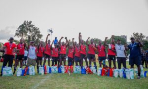 NYS Spades players celebrate after finshing 2nd at 2025 Driftwood 7s Div II.