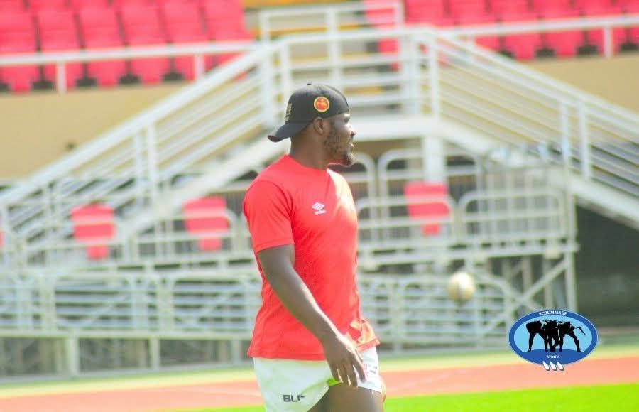 Samuel Ovwamu inKenya Simbas training.