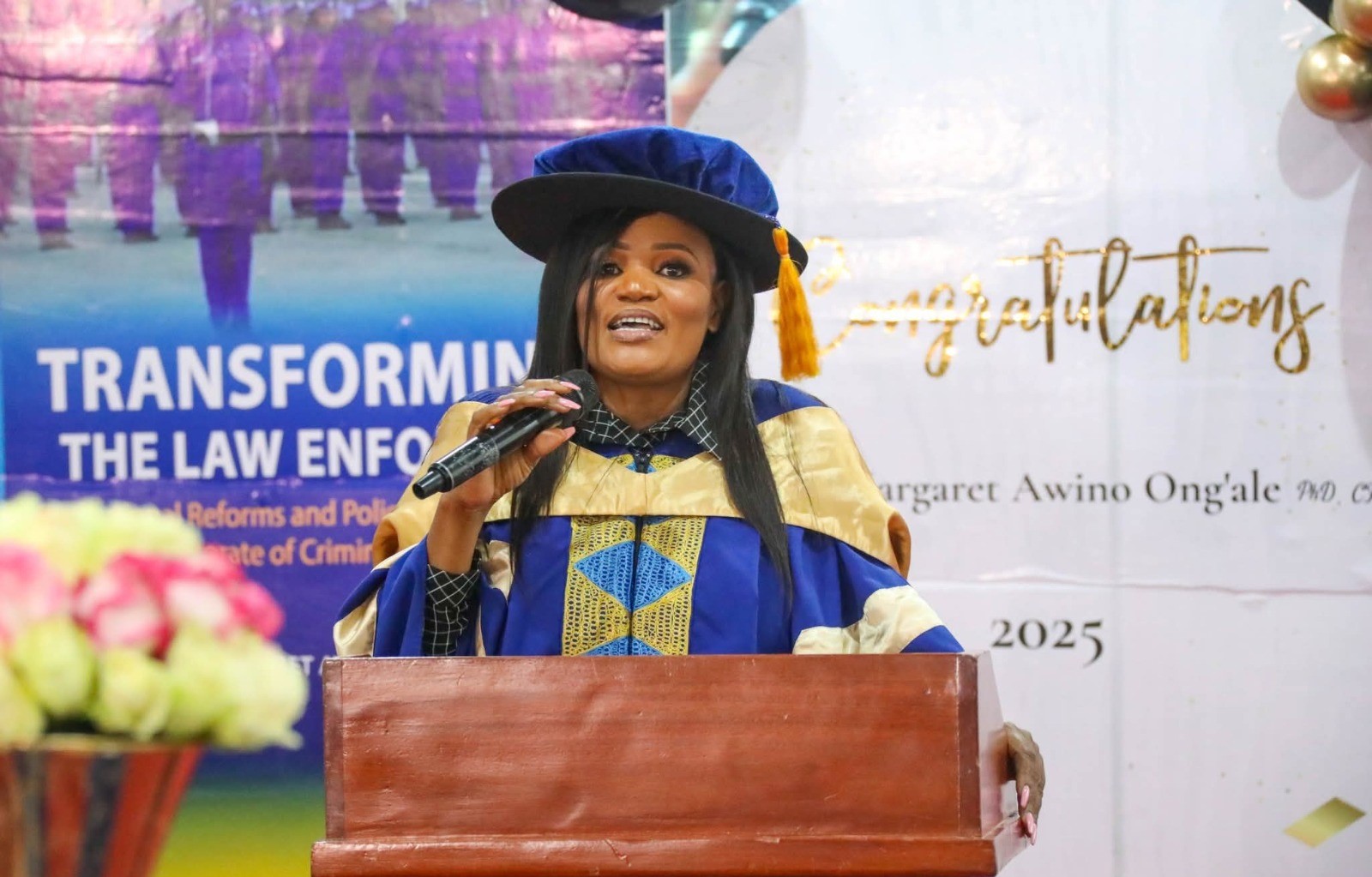 Dr. Margaret Awino Ong’ale, the first DCI female officer to earn a doctorate degree, has officially launched her new book Transforming the Law Enforcers,